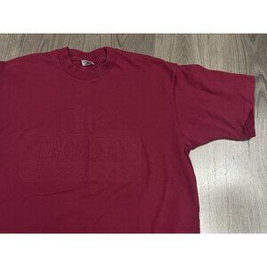 Vintage New Orleans Jazz T Shirt Embossed Large Maroon Tee 90s 80s
